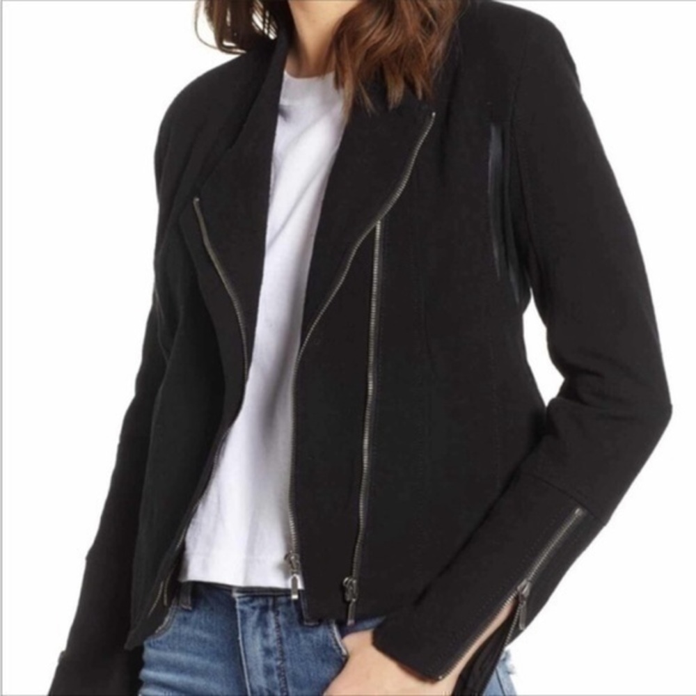 Blank NYC Jacket Black Double Zipper Jean